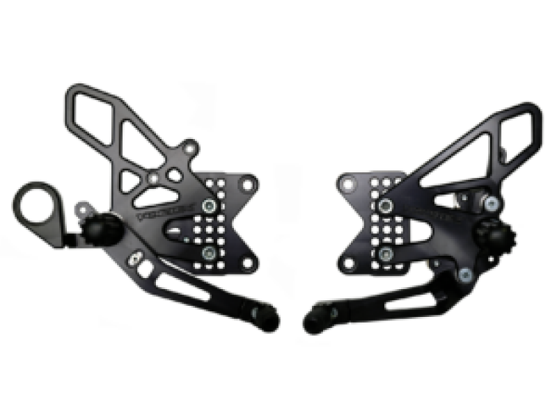BMW S1000RR Adjustable Rear Sets - Vortex Racing - V2 Design - Black - `09-`14